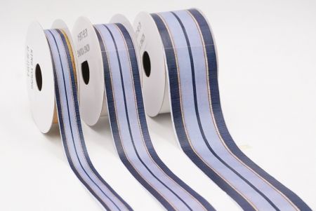 Темно-синій та Світло-синій Смугастий Тканинний Риббон Набір_AI